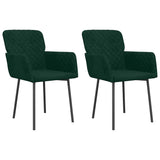 Vidaxl eetkamerstoelen 2 st fluweel donkergroen
