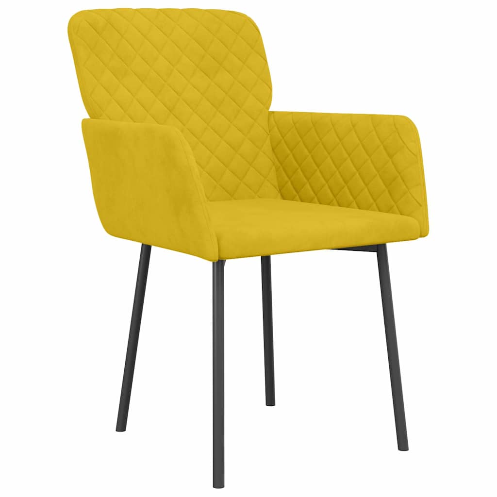Vidaxl eetkamerstoelen 2 st fluweel geel