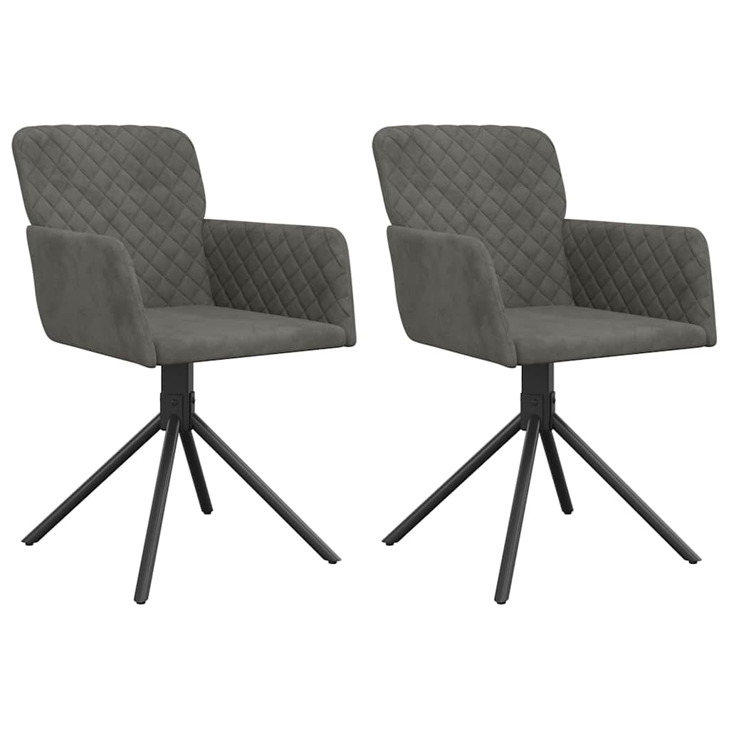 Vidaxl eetkamerstoelen draaibaar 2 st fluweel donkergrijs