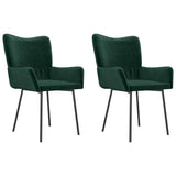 Vidaxl eetkamerstoelen 2 st fluweel donkergroen