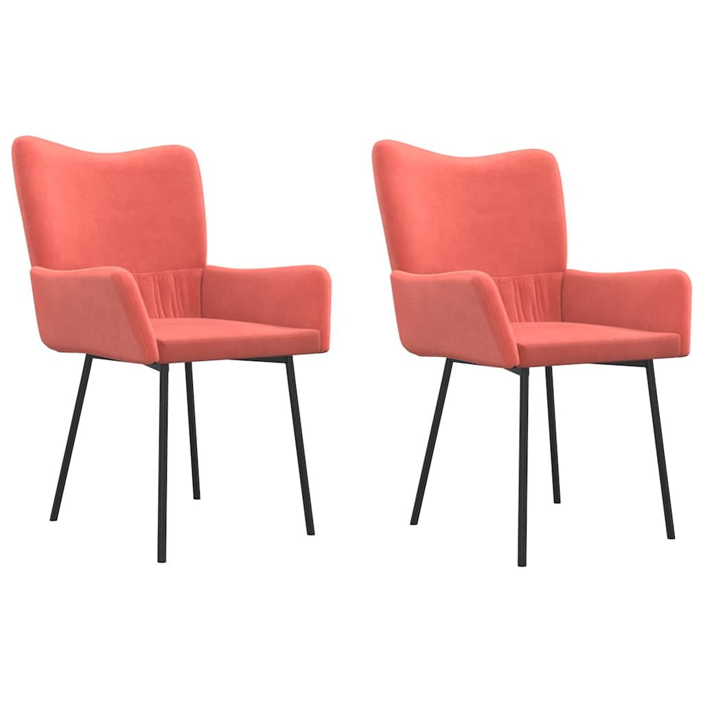 Vidaxl eetkamerstoelen 2 st fluweel roze