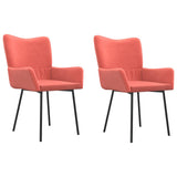 Vidaxl eetkamerstoelen 2 st fluweel roze