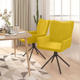Vidaxl eetkamerstoelen draaibaar 2 st fluweel geel