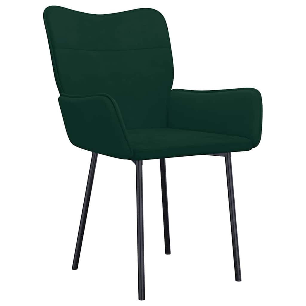 Vidaxl eetkamerstoelen 2 st fluweel donkergroen