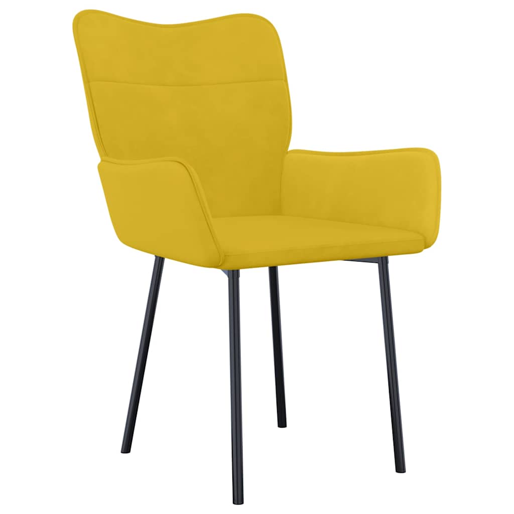Vidaxl eetkamerstoelen 2 st fluweel geel