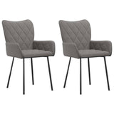 Vidaxl eetkamerstoelen 2 st stof lichtgrijs