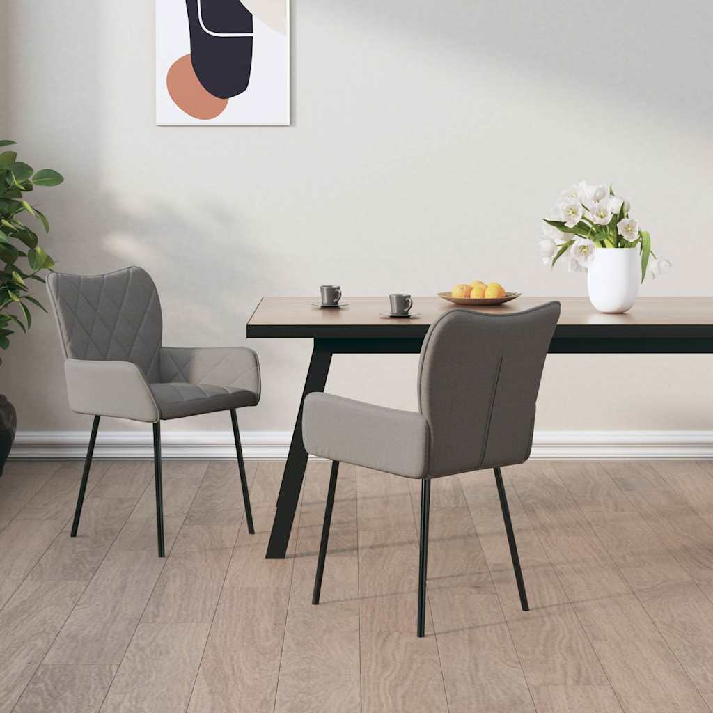 Vidaxl eetkamerstoelen 2 st stof lichtgrijs