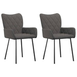 Vidaxl eetkamerstoelen 2 st stof donkergrijs