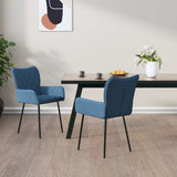 Vidaxl eetkamerstoelen 2 st stof blauw