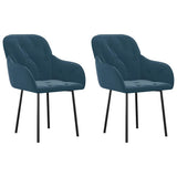 Vidaxl eetkamerstoelen 2 st fluweel blauw