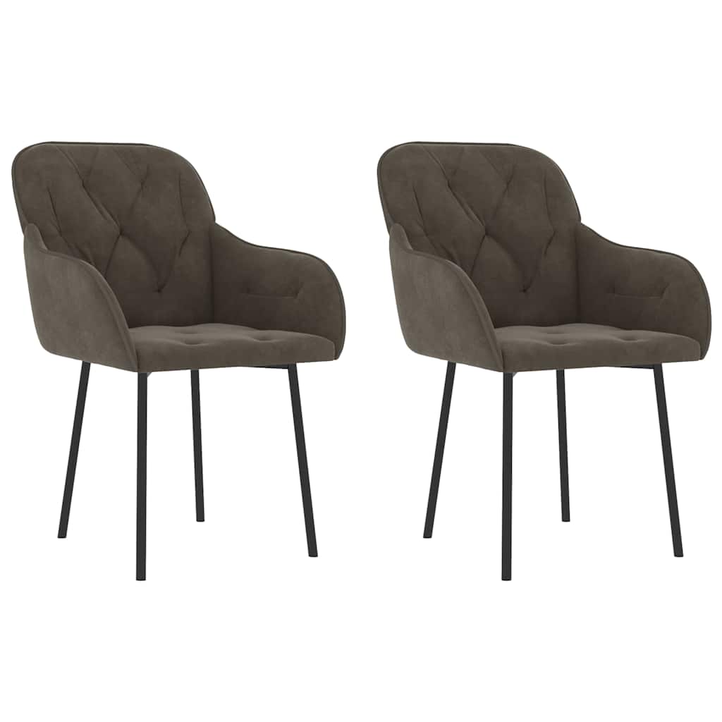 Vidaxl eetkamerstoelen 2 st fluweel donkergrijs
