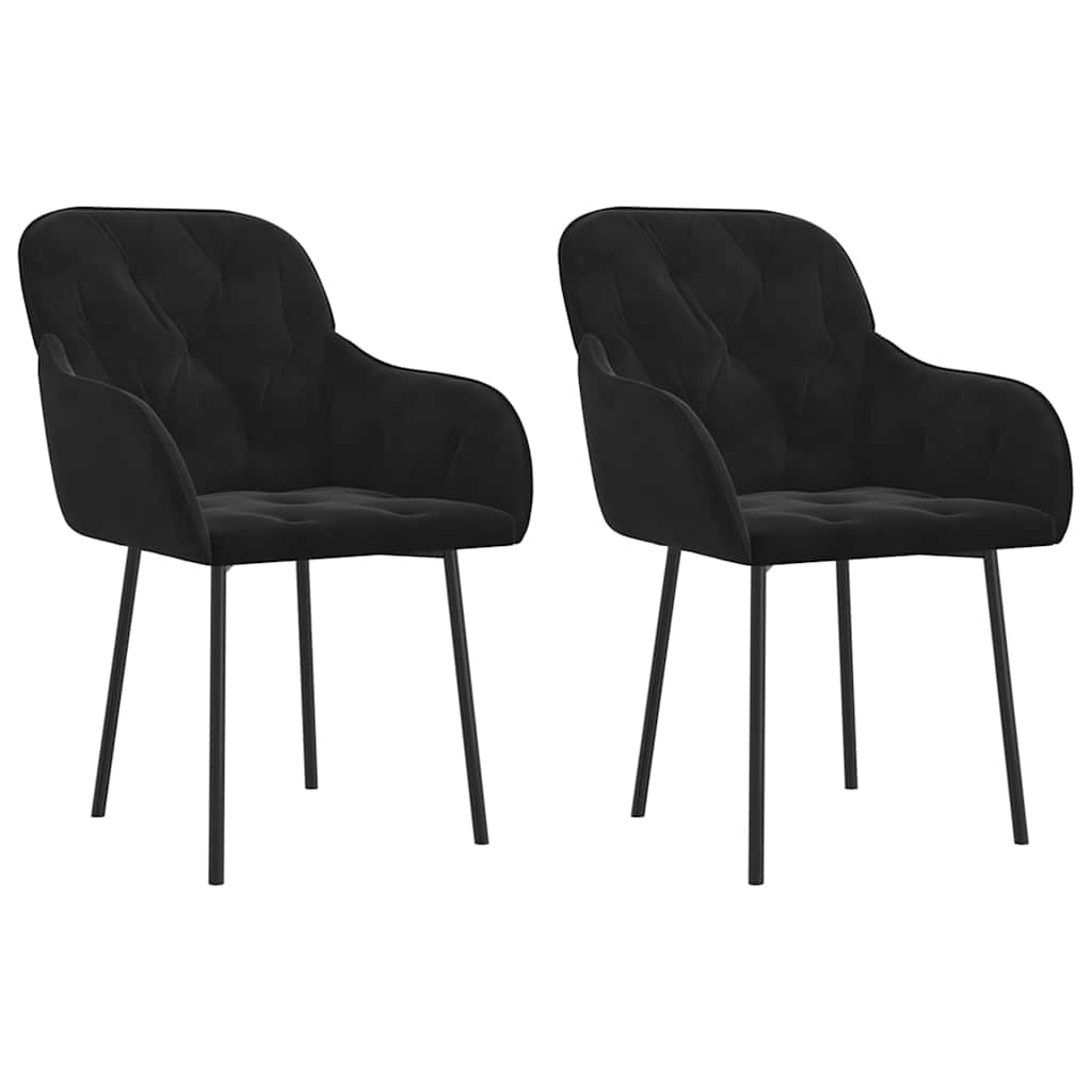 Vidaxl eetkamerstoelen 2 st fluweel zwart