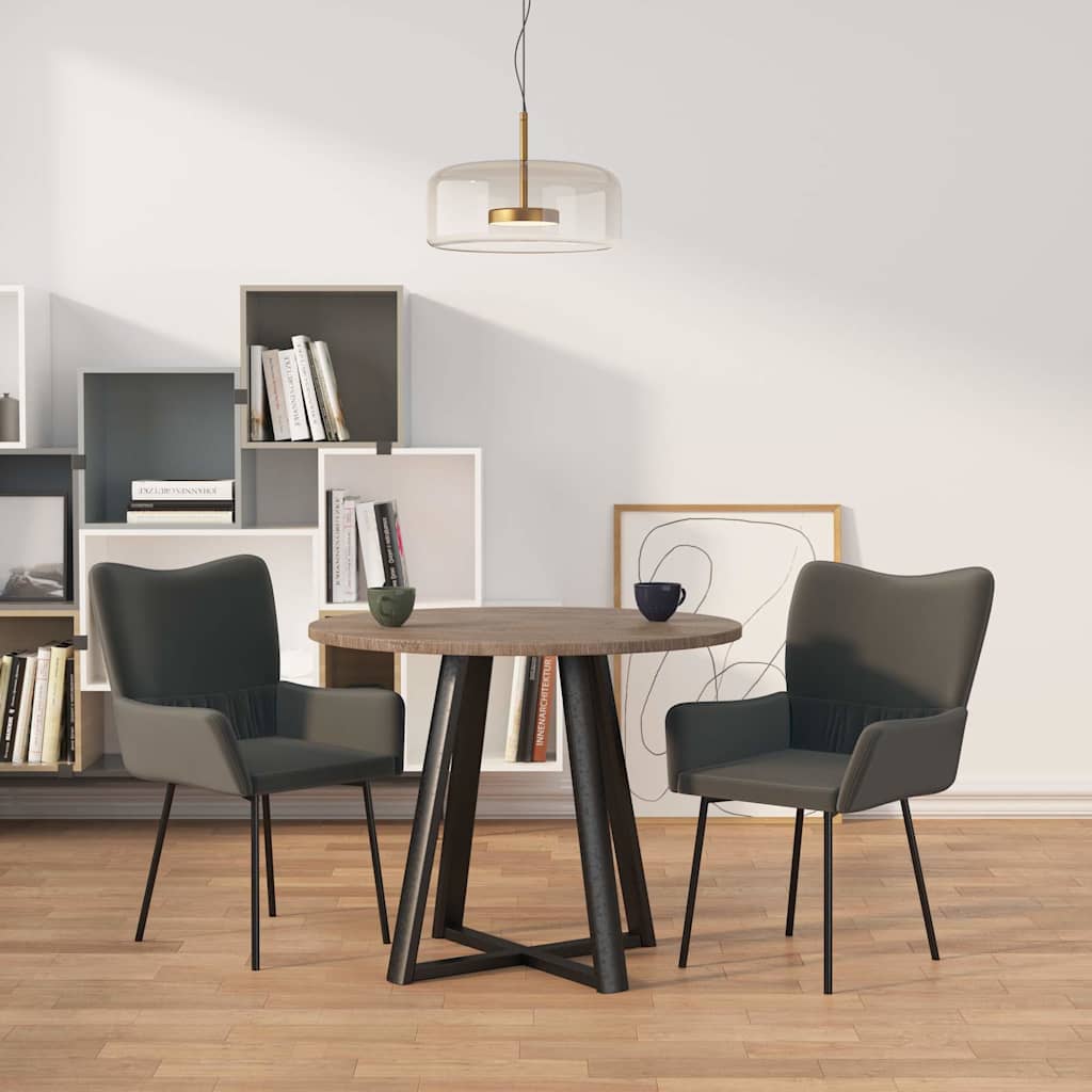 Vidaxl eetkamerstoelen 2 st fluweel donkergrijs