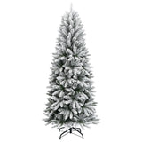 Vidaxl Kunstkerstboom med snö 210 cm PVC och PE