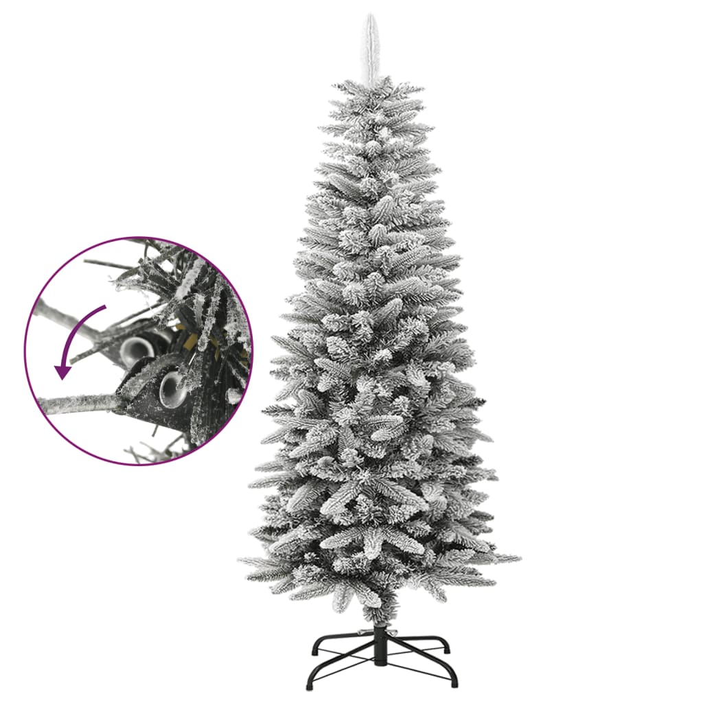 VidaXL Künstlicher Weihnachtsbaum mit Schnee schmal 120 cm PVC und PE