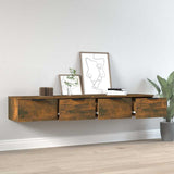 Vidaxl wandkasten 2 st 68x30x20 cm bewerkt hout gerookt eiken