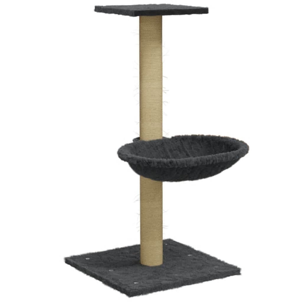 Muebles de gato de Vidaxl con rasguño de sisal después de 74 cm de gris oscuro