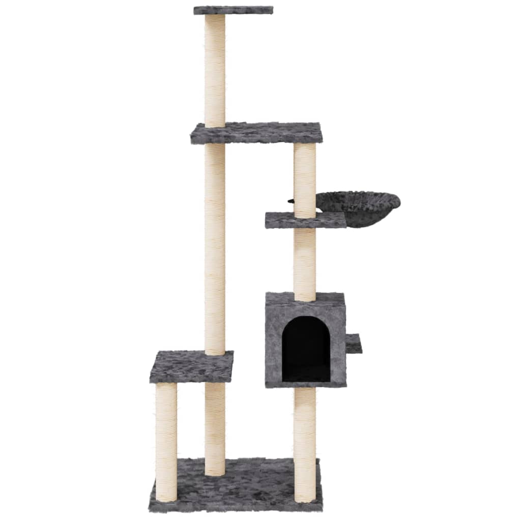 Vidaxl cat furniture with sisal scratching posts 142 cm dark gray