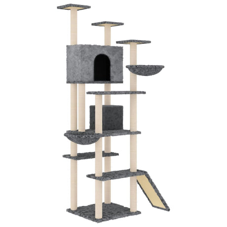 Vidaxl -Katzenmöbel mit Sisal -Kratzerpfosten 191 cm dunkelgrau