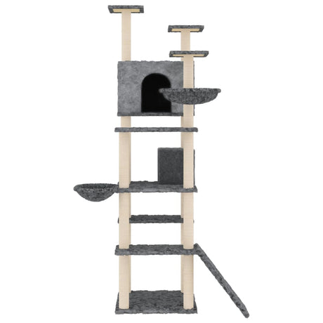 Vidaxl -Katzenmöbel mit Sisal -Kratzerpfosten 191 cm dunkelgrau
