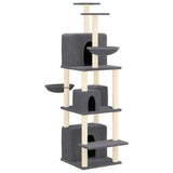Vidaxl -Katzenmöbel mit Sisal -Kratzerpfosten 180 cm dunkelgrau