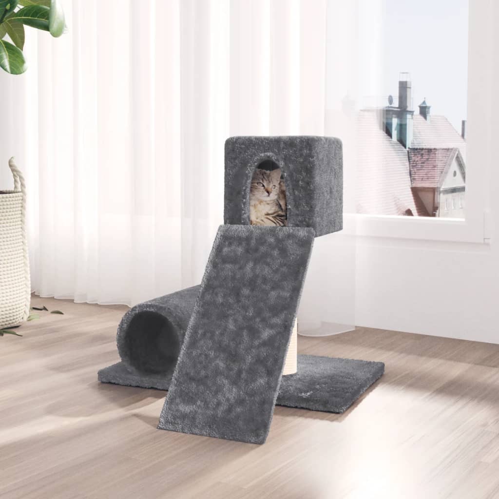 Muebles de gato de Vidaxl con postes de rascado de sisal 59 cm de gris oscuro