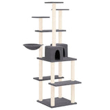 Vidaxl cat furniture with sisal scratching posts 167 cm dark gray