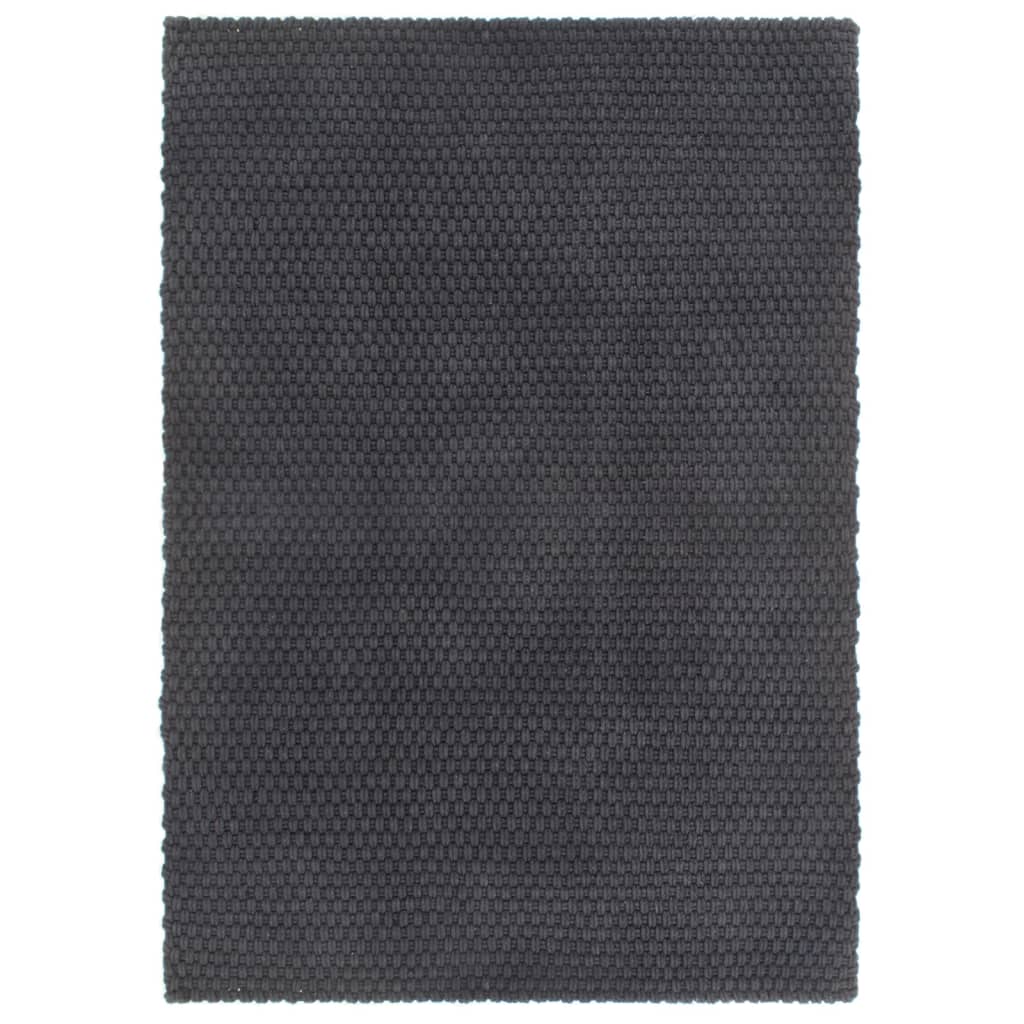 Tapis Vidaxl RECTANGULAR 80X160 cm Coton Anthracite -Colored