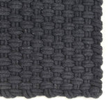 Tapis Vidaxl RECTANGULAR 80X160 cm Coton Anthracite -Colored