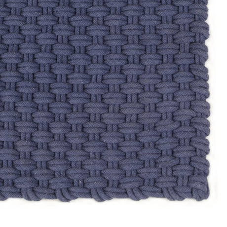 Vidaxl Teppich rechteckig 160x230 cm Baumwollmarineblau