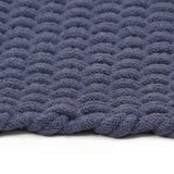 Vidaxl Teppich rechteckig 160x230 cm Baumwollmarineblau