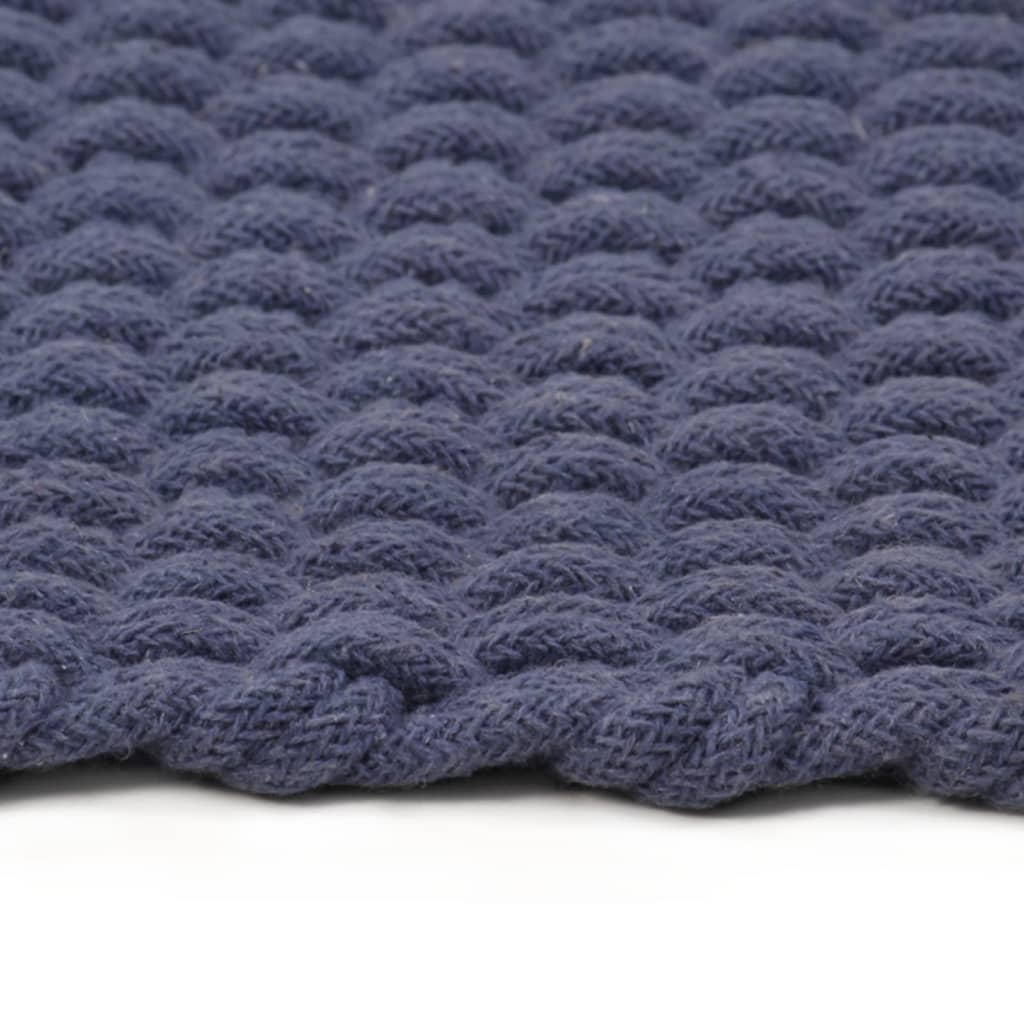 Tappeto vidaxl rettangolare 160x230 cm blu navy cotone