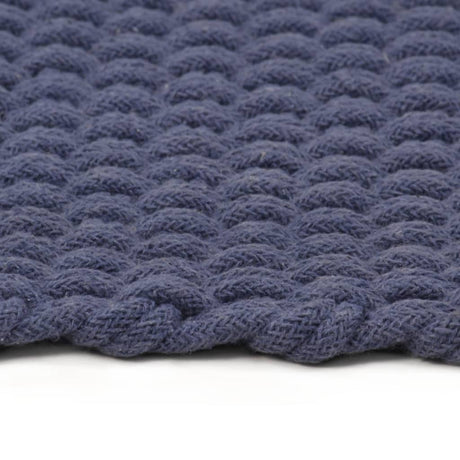 Vidaxl Teppich rechteckig 160x230 cm Baumwollmarineblau