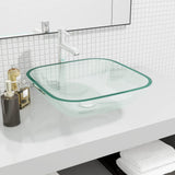 VIDAXL WASHBAIN 42x42x14 cm Glas transparent