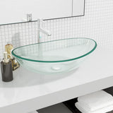 VIDAXL WASHBAIN 54.5X35X15,5 cm Härtetes Glas transparent