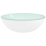 VIDAXL WASHBAIN 35x12 cm terminiertes Glasweiß