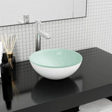VIDAXL WASHBAIN 30 x 12 cm Temperiertes Glasweiß
