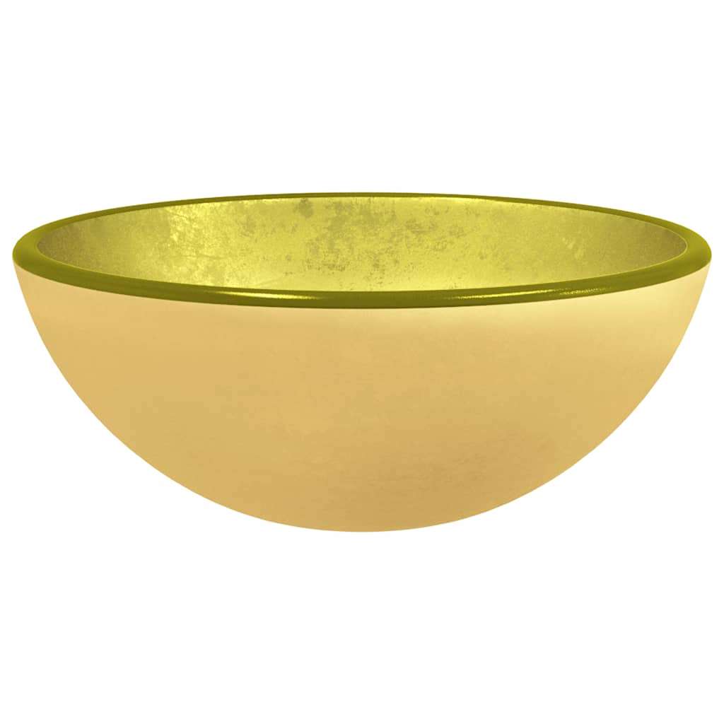 VIDAXL WASHBAIN 30X12 CM TEMPERTE GOLDEN