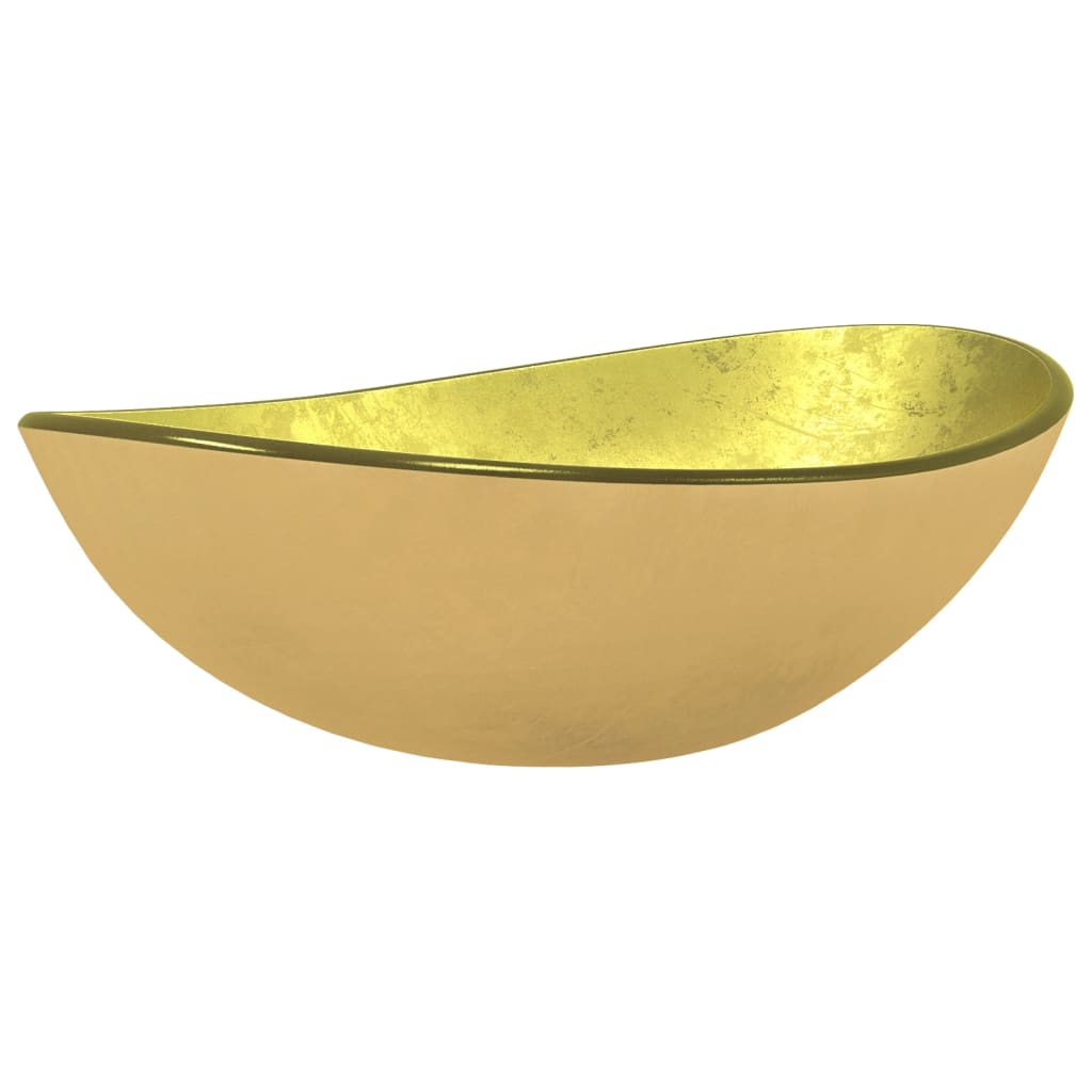 Vidaxl Washbasin 54,5x35x15,5 cm zbarvené skleněné zlaté barvy