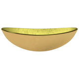 VIDAXL WASHBAIN 54.5X35X15,5 cm gehärtetes Glas Gold gefärbt