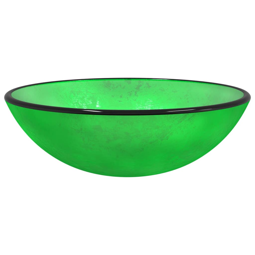 Vidaxx Spüle 42x14 cm gehärtetes Glas grün
