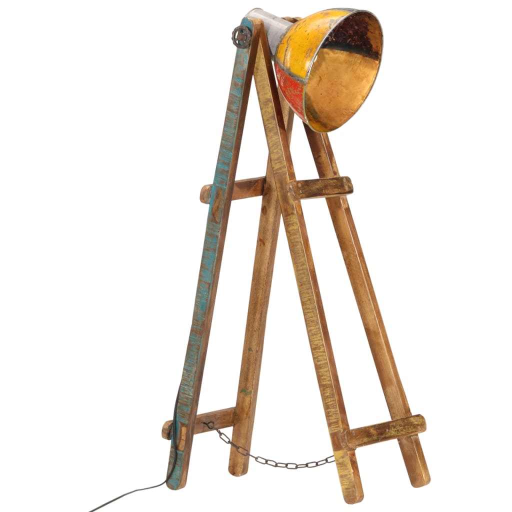 Vidaxl vloerlamp e27 massief mangohout meerkleurig