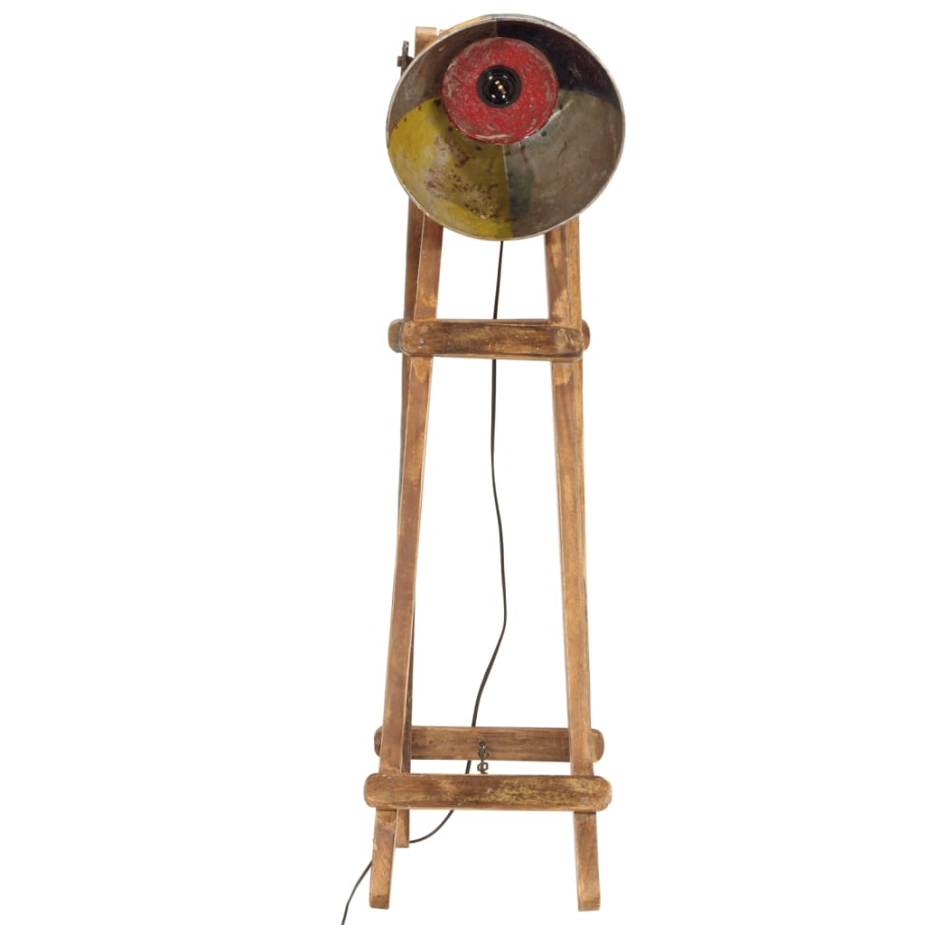 Vidaxl vloerlamp e27 massief mangohout meerkleurig