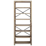 Vidaxl boekenkast met 7 schappen 80x30x200 cm massief acaciahout