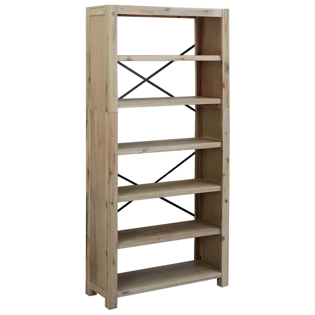 Vidaxl boekenkast met 6 schappen 80x30x170 cm massief acaciahout