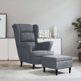 Vidaxl fauteuil met voetenbank fluweel donkergrijs