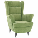 Vidaxl fauteuil met voetenbank fluweel lichtgroen