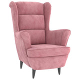 Vidaxl fauteuil met voetenbank fluweel roze