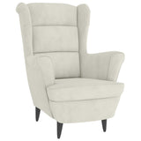 Vidaxl fauteuil met voetenbank fluweel crèmekleurig