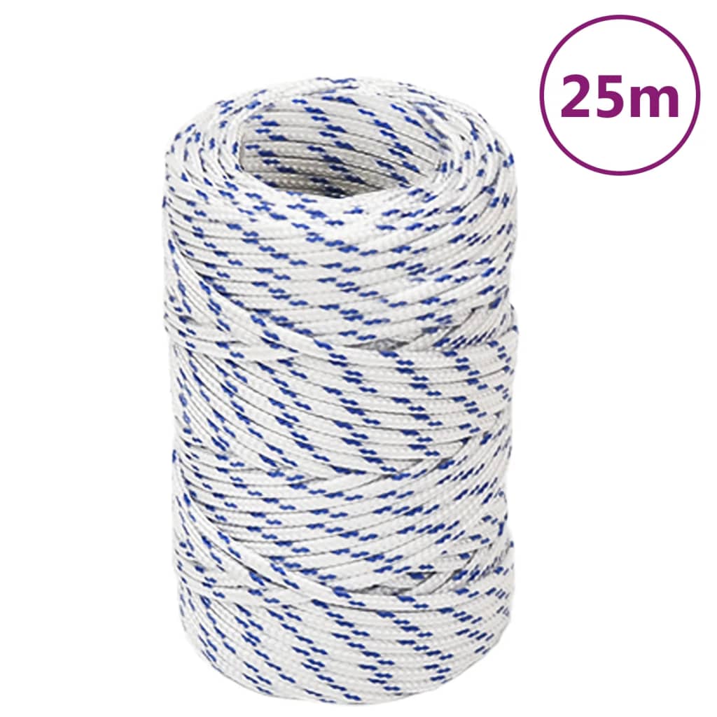 Corde de bateau vidaxl 2 mm 25 m de polypropène blanc